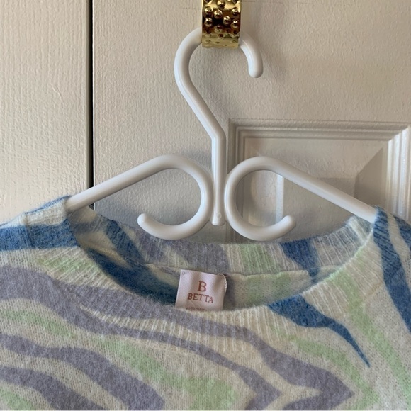 Betta Pastel Zebra Print Mohair Alpaca Blend Sweater - Picture 3 of 8